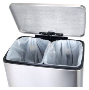 AFVALBAK PEDAALEMMER RECHTHOEKIG 9+10LITER RVS