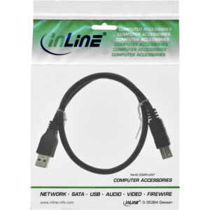 KABEL INLINE USB 3.0 A-B 0.5M ZWART