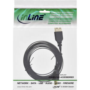 KABEL INLLNE USB-A MINI-B 2.0 2 METER ZWART